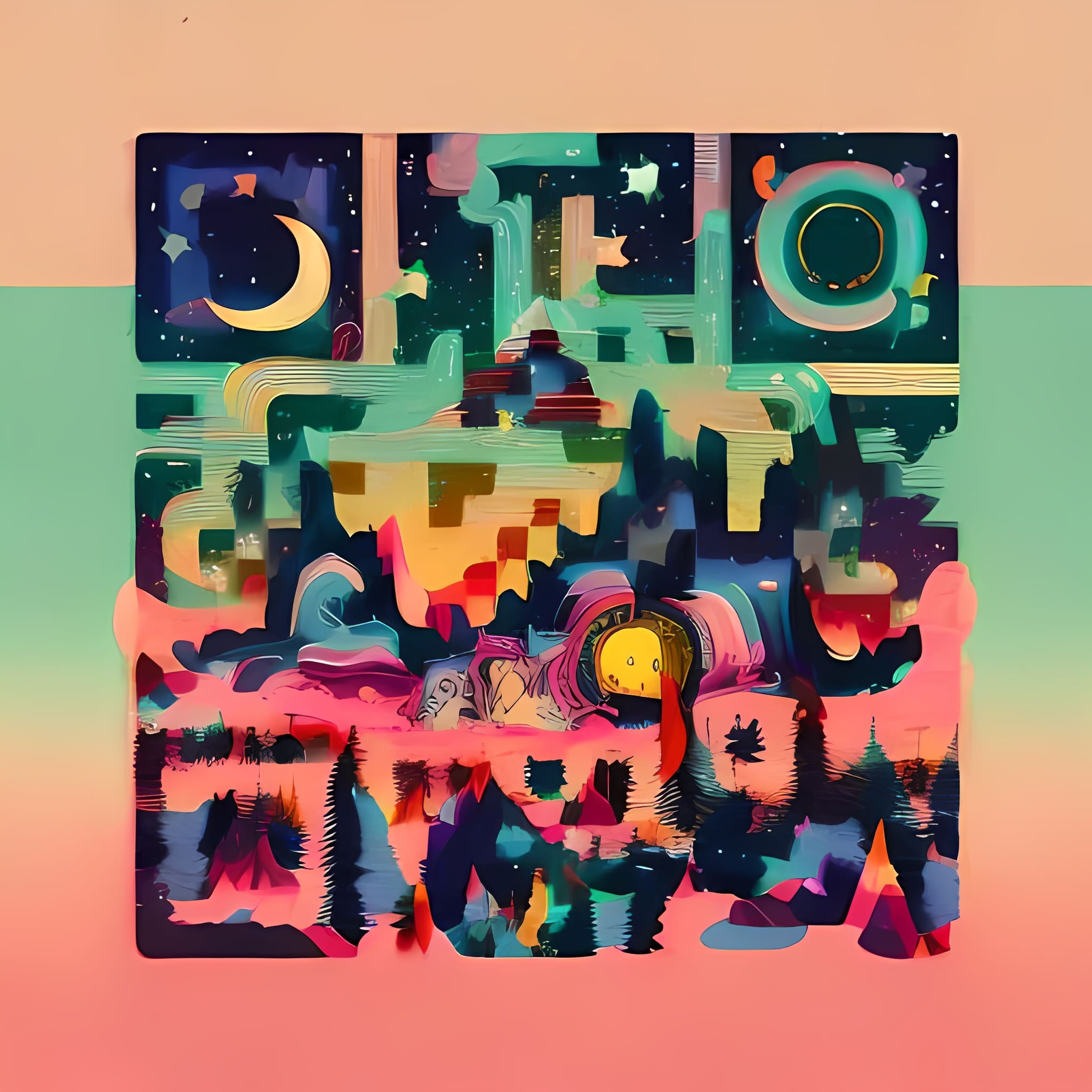 Good-looking AI QR code that is not scannable (example 3)