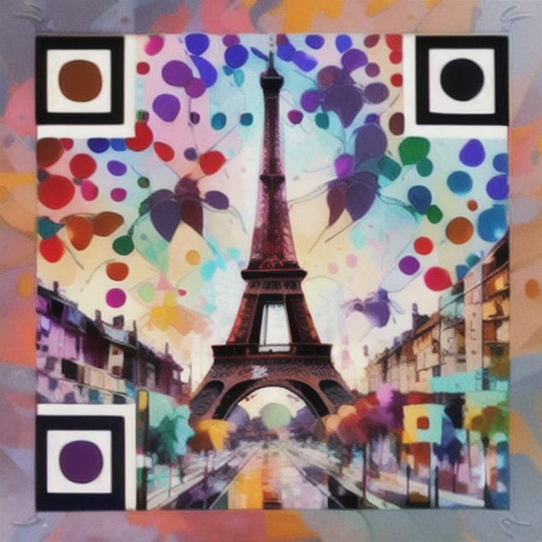 72QR result built from the Eiffel Tower reference photo