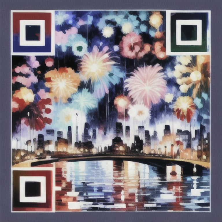 72QR result built from the fireworks reference photo
